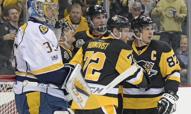 Patric Hornqvist, Sidney Crosby, Pekka Rinne